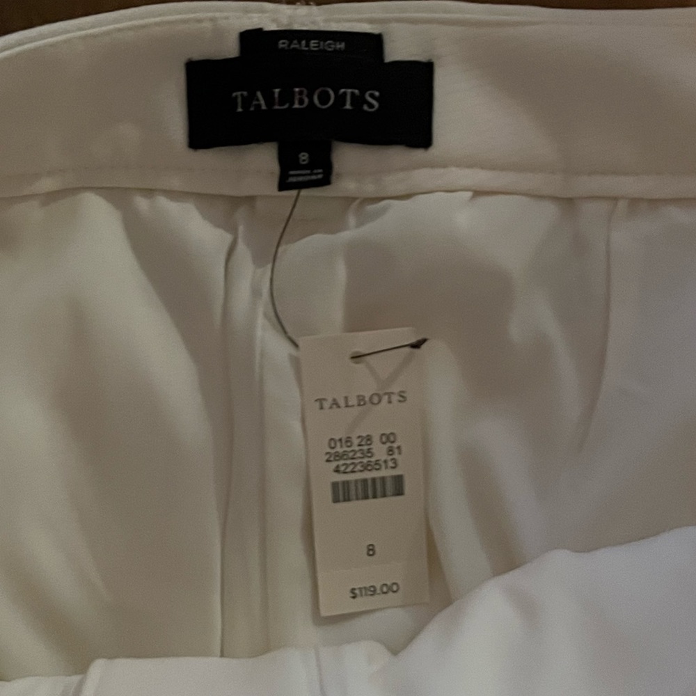 Talbots Cream Wide Leg Raleigh Pants - Picture 5 of 5